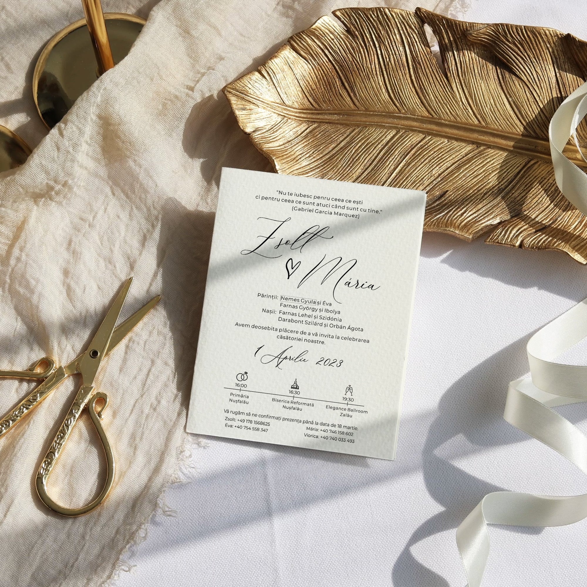 Whispers wedding invitation