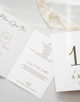 Meniu carton premium tip carte Diandra Events, handmade, potrivit pentru decor masă nuntă.