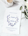 Blue Leaf Wedding Invitation