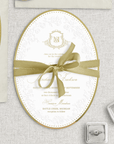 Luxury wedding invitation Romania – hârtie handmade cu aurire embosată și detalii elegante – Diandra Events