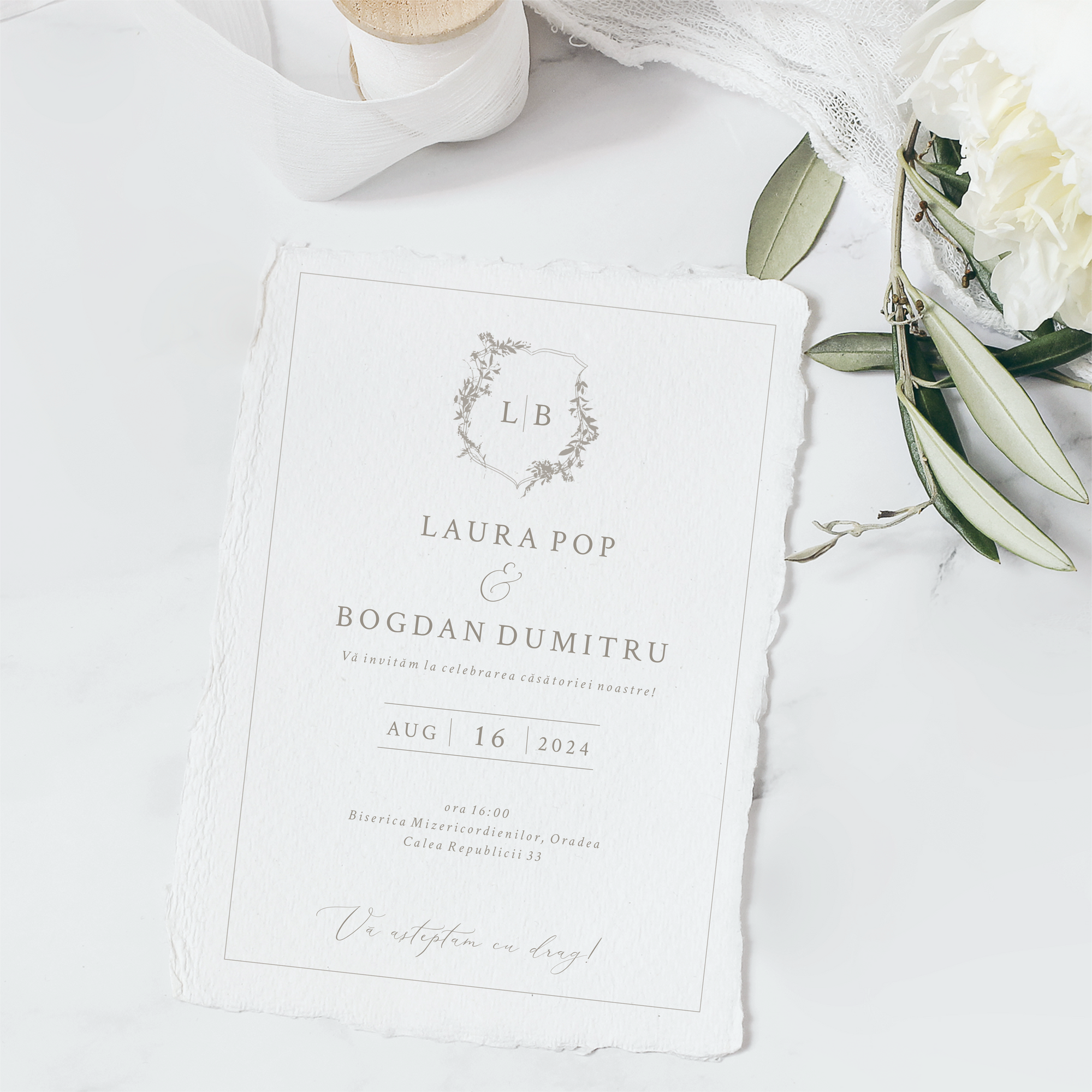 Lauree wedding invitation