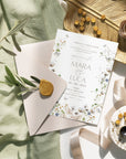 invitație nuntă florală pe hârtie handmade elegantă premium – Diandra Events
