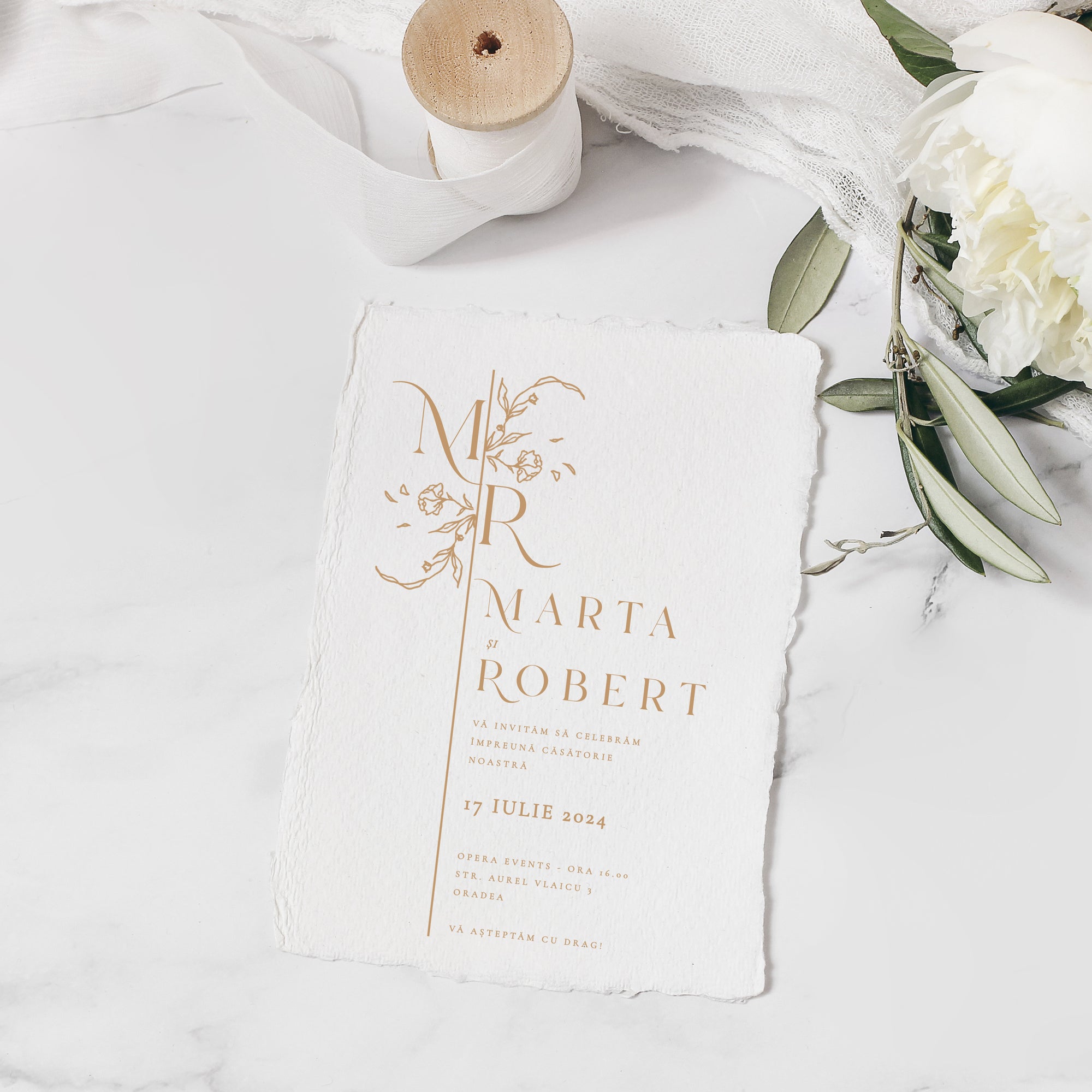 Whisper wedding invitation