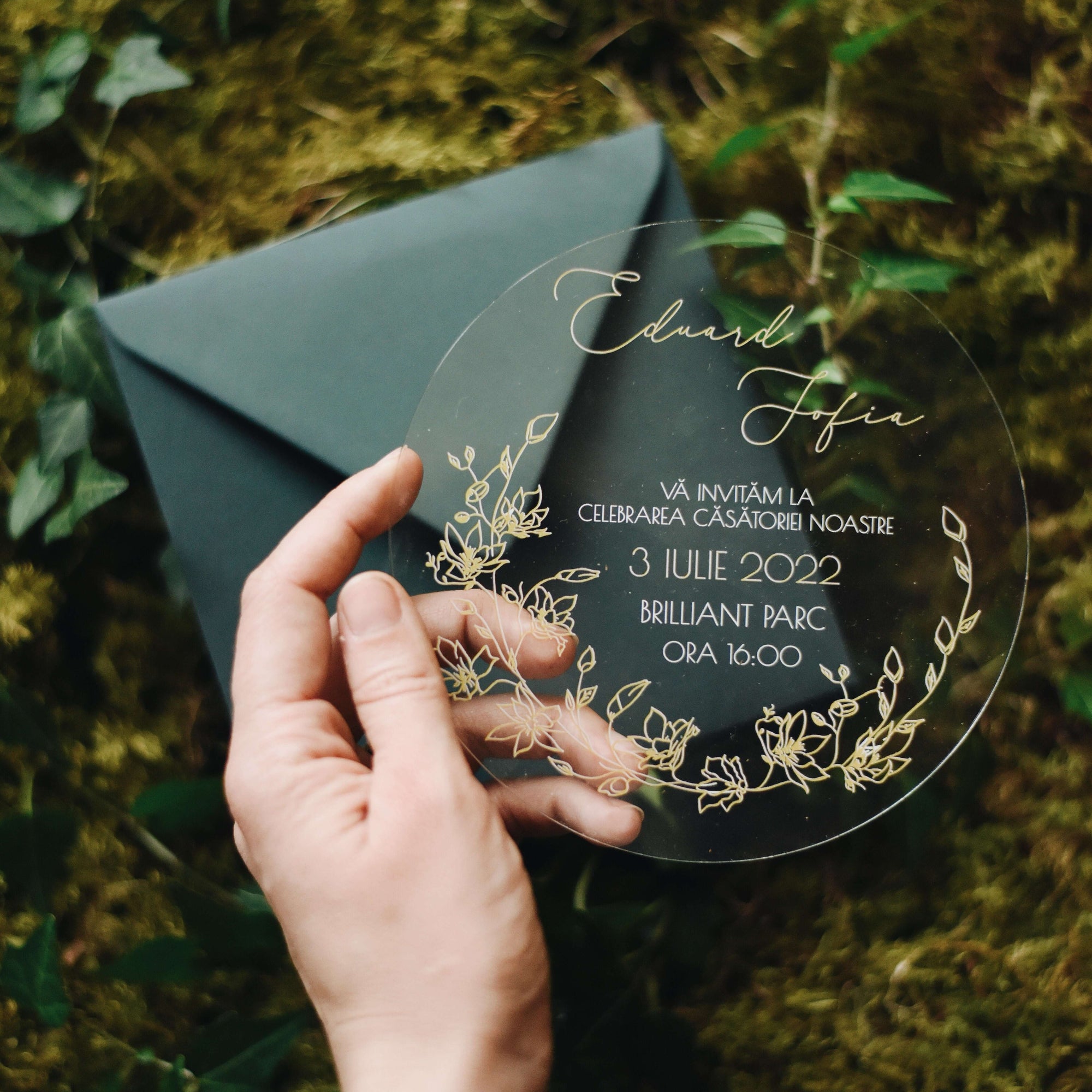 Round Acrylic Invitation