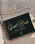 Guest book nuntă Soft Touch personalizabil A4, cu spirală metalică și pagini cartonate, model premium elegant Diandra Events