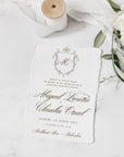 Invitație nuntă handmade cu design floral, stil modern și minimalist, hârtie manuală personalizată Diandra Events