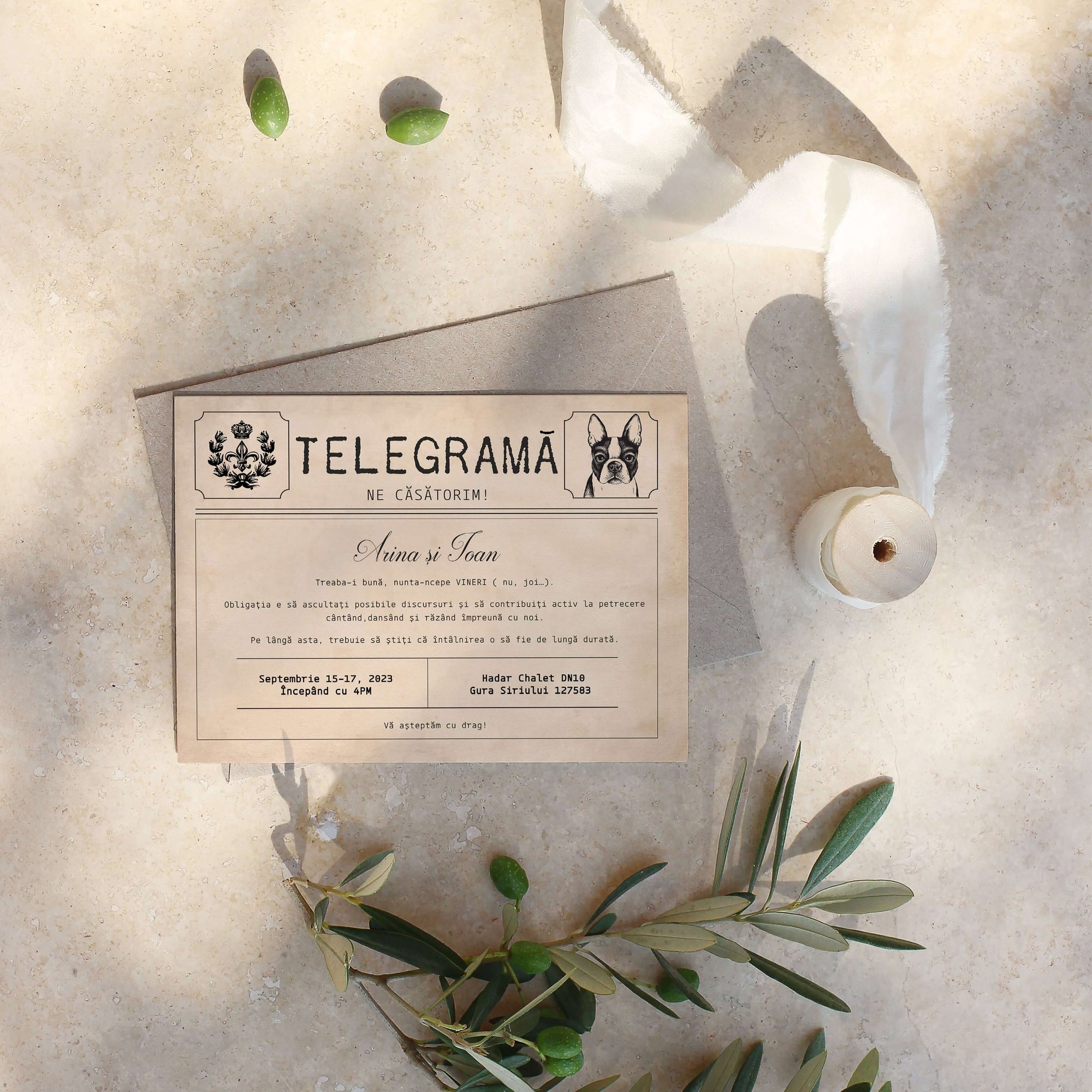 Telegram wedding invitation