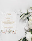Card detalii nuntă floral elegant premium, realizat manual – Diandra Events