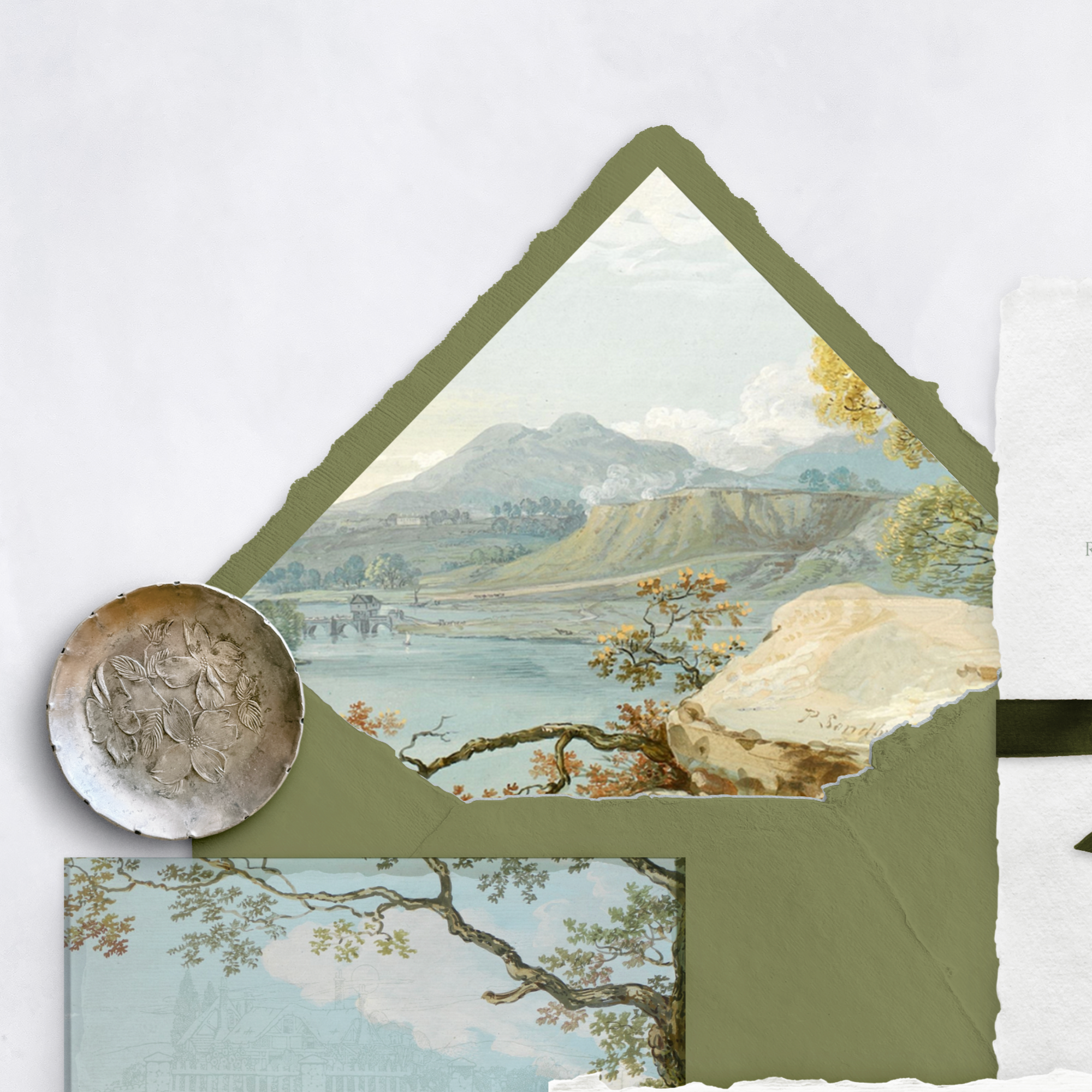 Invitație nuntă stil boho, realizată manual pe hârtie artizanală de Diandra Events, ideală pentru nunți în aer liber