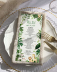Meniu individual botez tematic jungle safari verde, personalizat cu animale, Diandra Events
