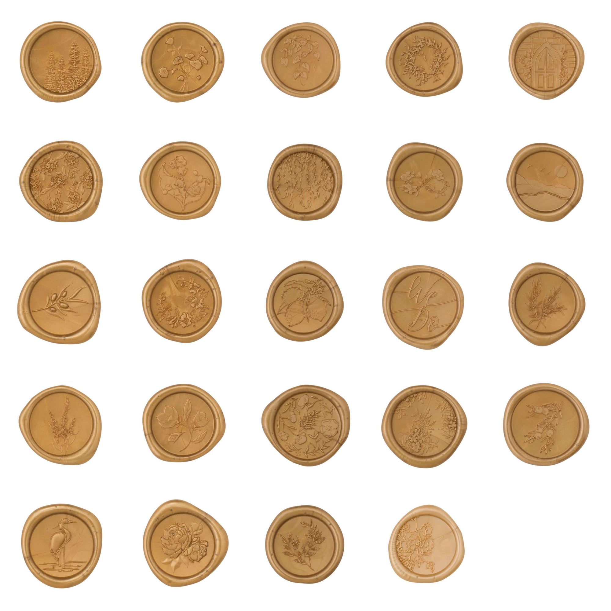 Invitație de Nuntă Florală Aurie Golden Garden