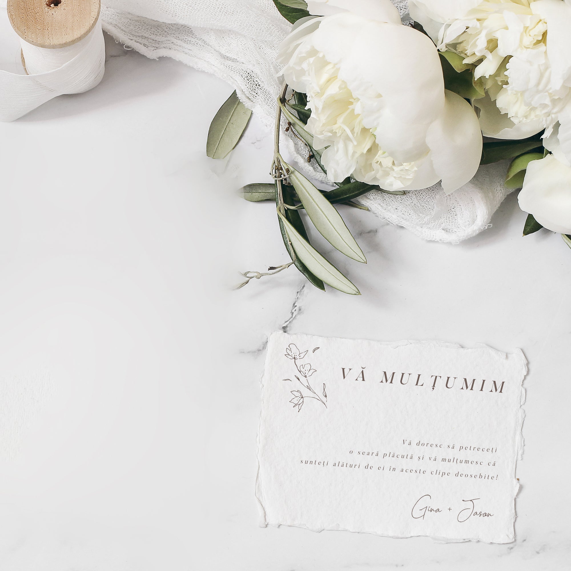 Fine Whispers wedding invitation