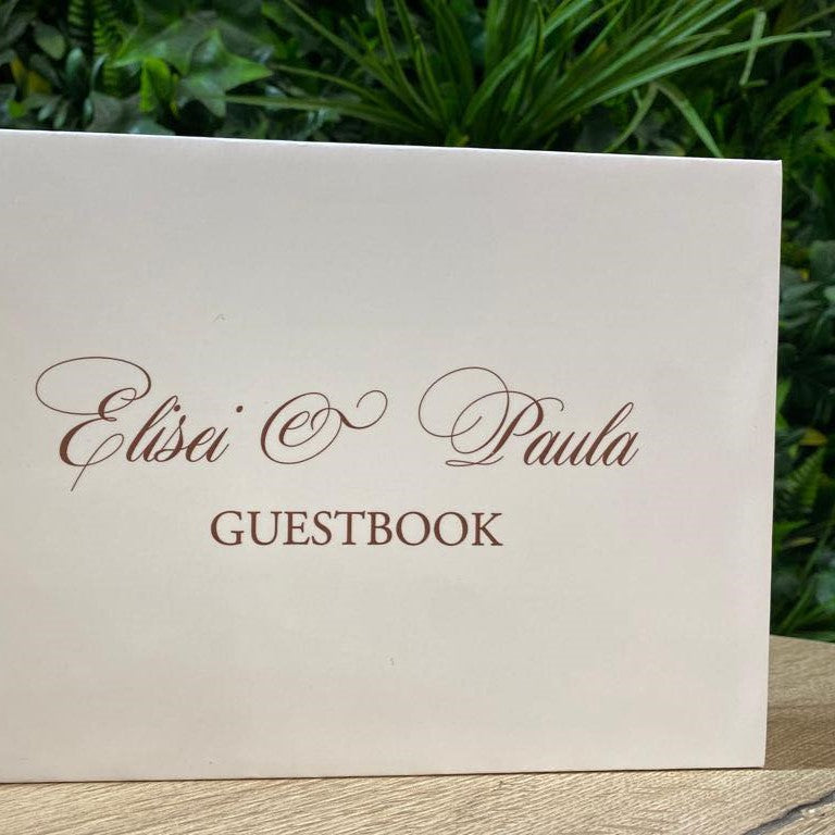 Guest book alb Soft Touch A4, personalizabil cu nume și dată, spirală metalică aurie Diandra Events