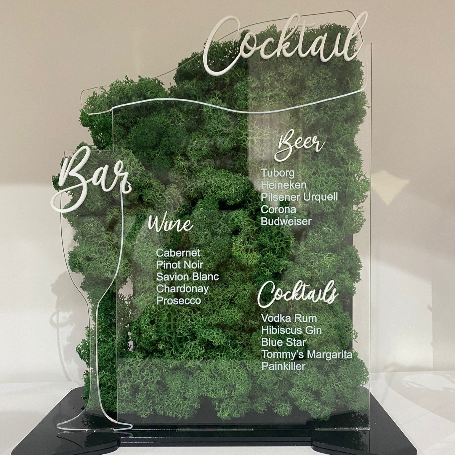 Meniu băuturi acrilic transparent premium, Diandra Events