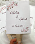 Evantai floral elegant Diandra Events, realizat manual din carton premium, perfect pentru decor și cadou invitați.