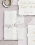 Fine art invitație de nuntă cu bujori roz și verde salvie – papetărie nuntă România – Diandra Events