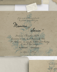 Set invitații nuntă vintage elegante pe hârtie handmade cu tipografie clasică – Diandra Events