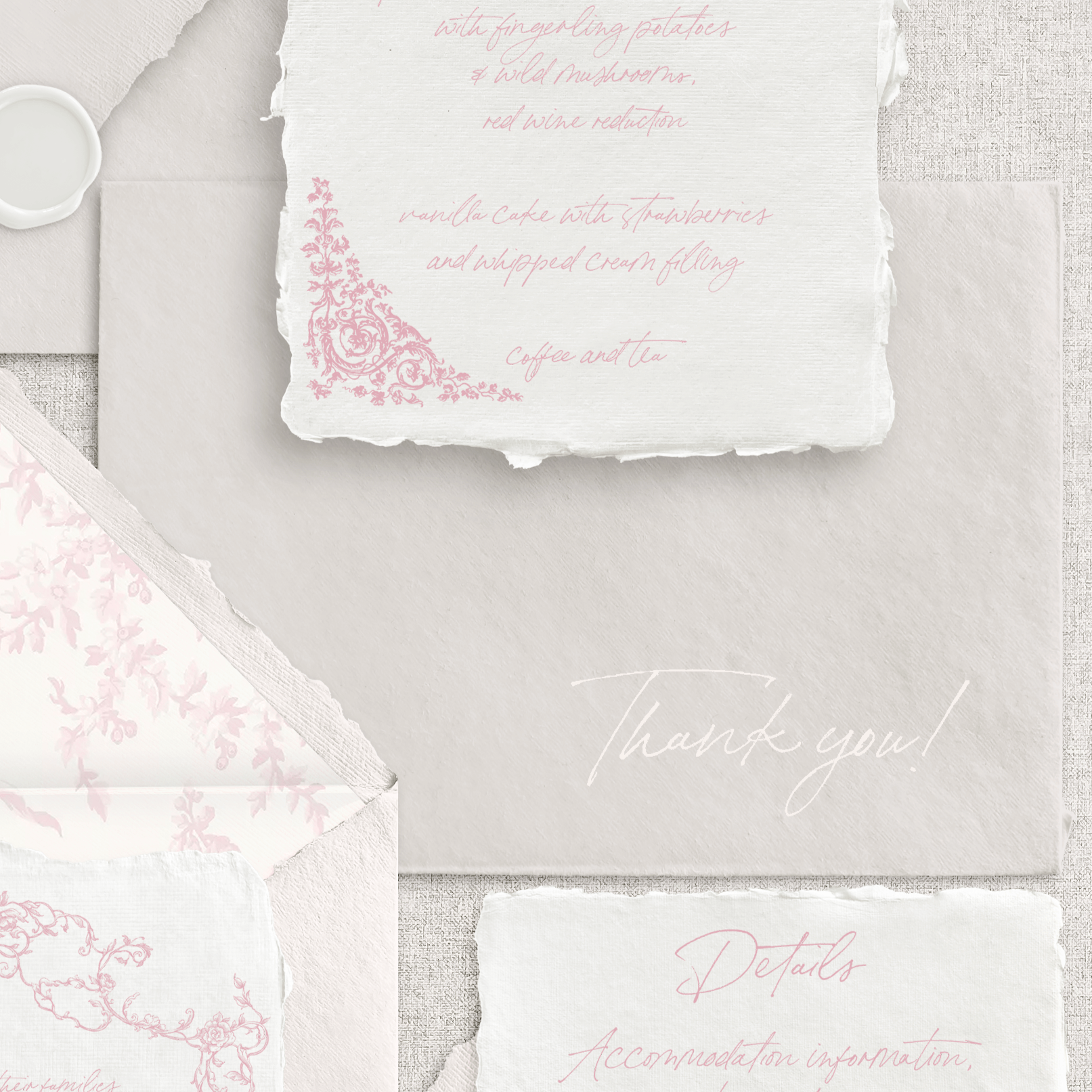 et invitații semi personalizate roz pudrat pe hârtie handmade