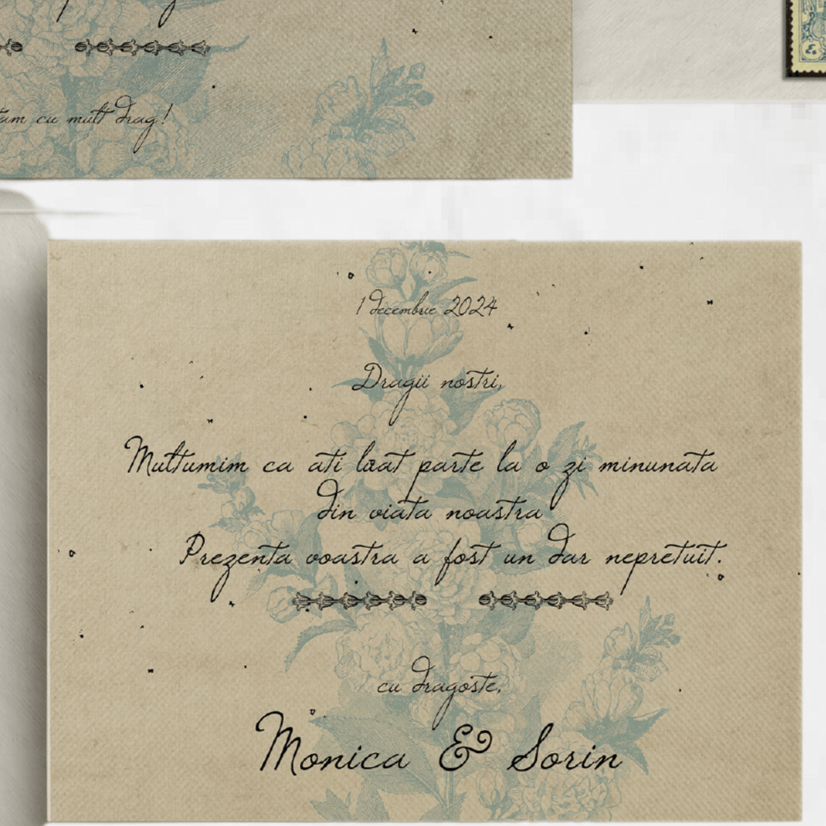 Papetărie nuntă vintage retro pe hârtie manuală cu margini neregulate fine art – Diandra Events