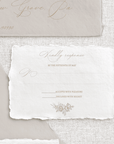 Card RSVP nuntă hârtie manuală handmade elegant floral, papetărie de lux personalizată – Diandra Events