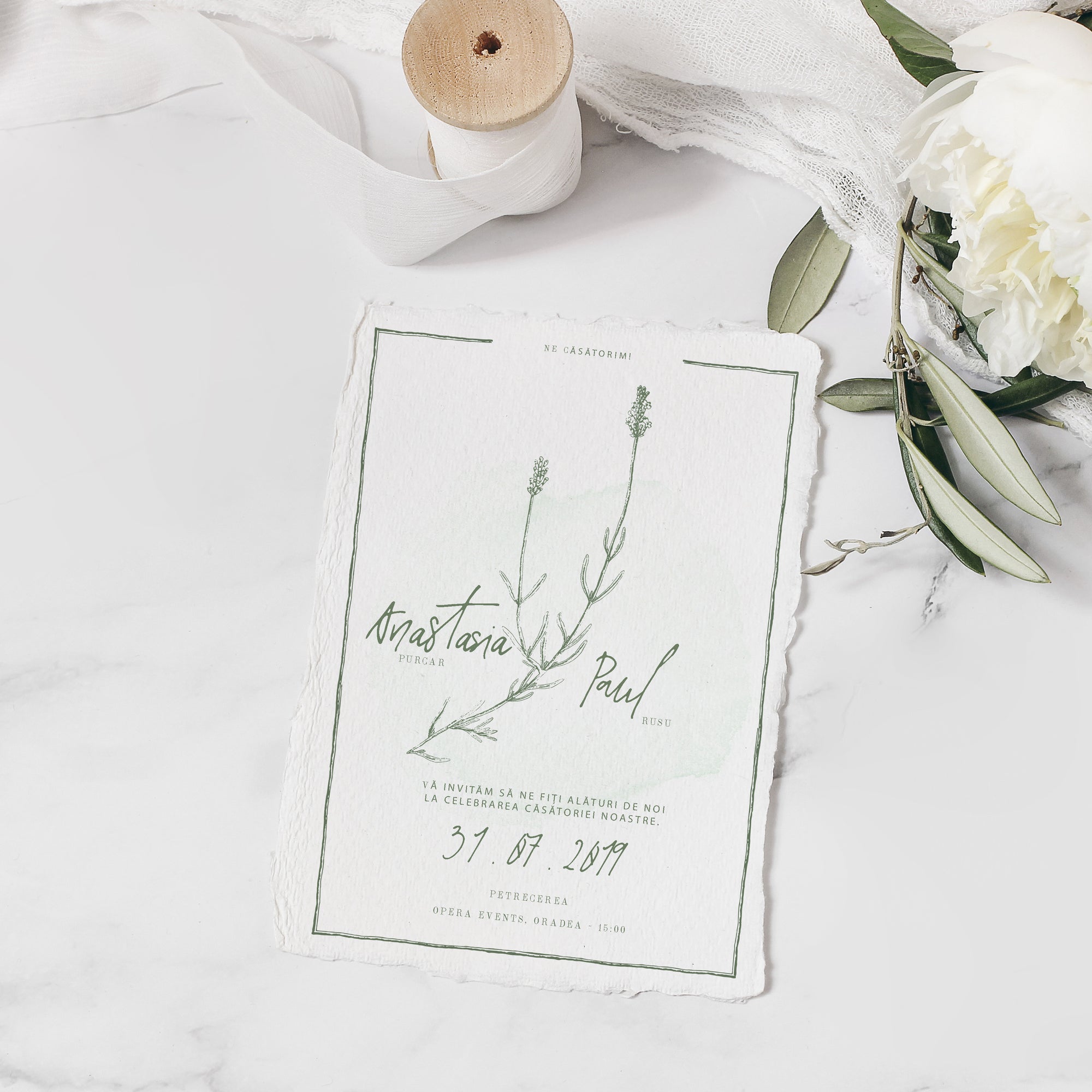 Invitatie nunta Green Lavender