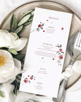 Meniu carton premium individual cu design floral vintage – Diandra Events.