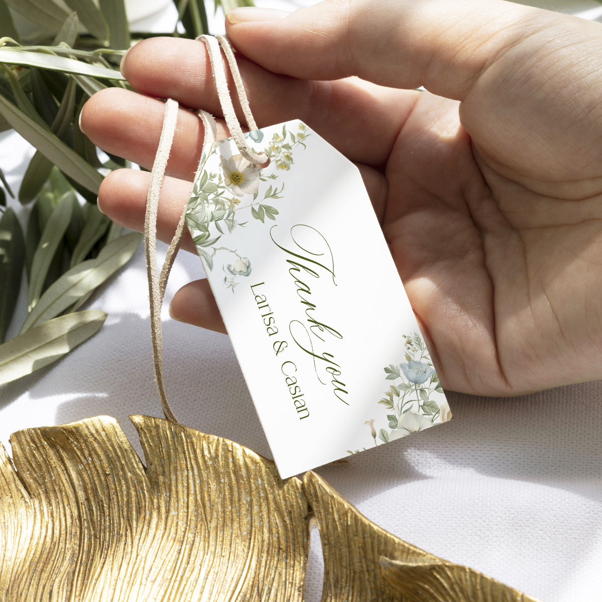 Etichete dreptunghiulare personalizate din carton premium pentru nuntă și botez – Diandra Events