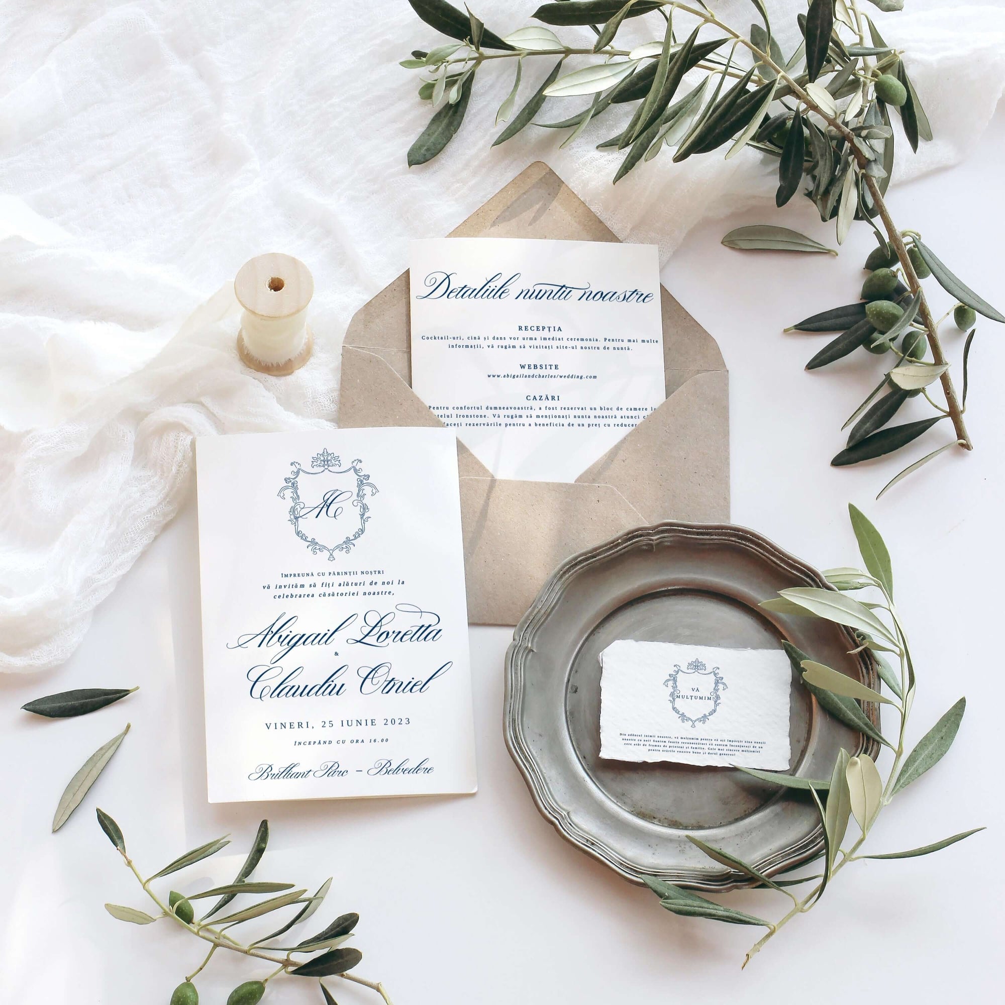 Royal Blue wedding invitation