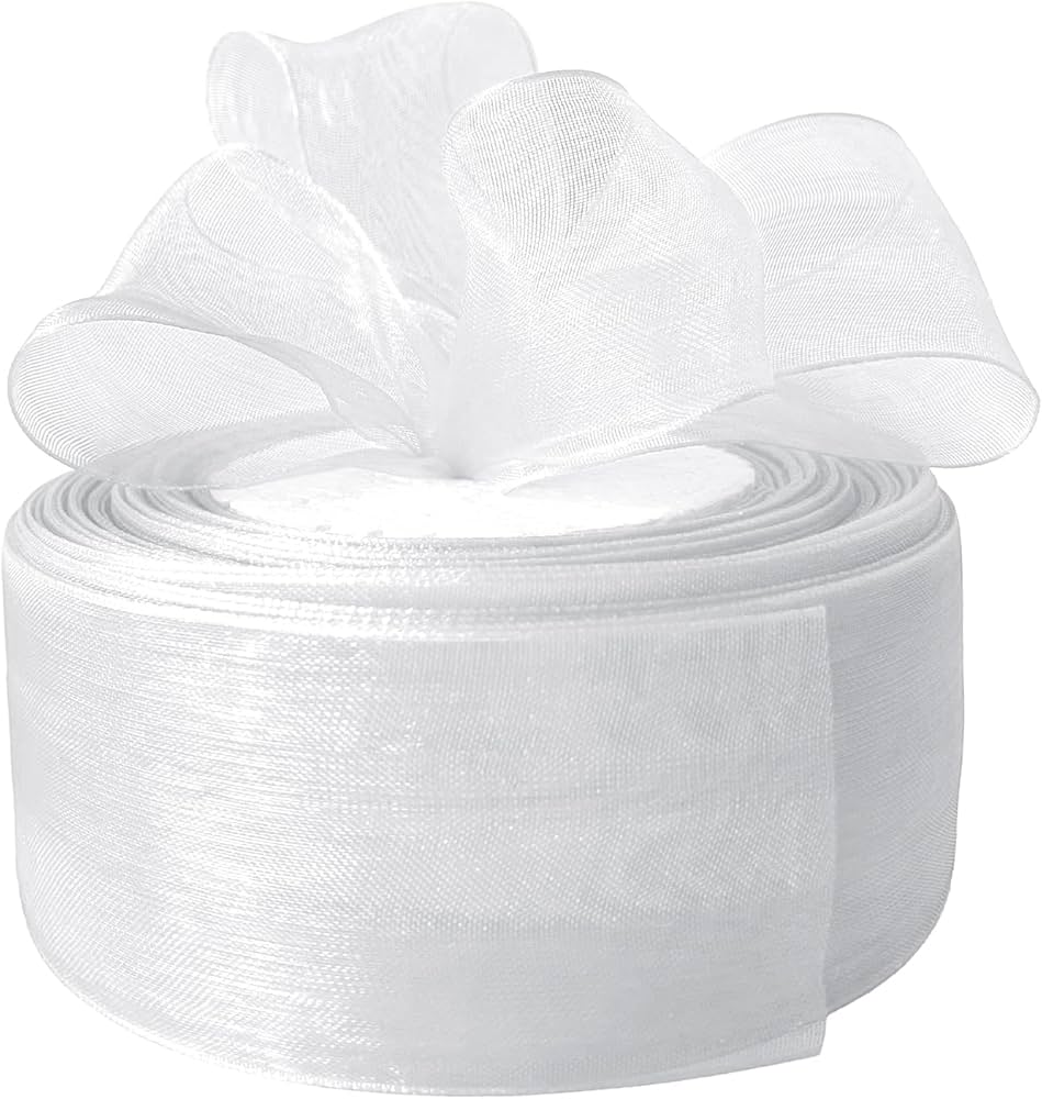 Panglică organza fină, înfășurată pe role, pentru papetărie de nuntă, cadouri și decorațiuni premium, fundal alb - Diandra Events