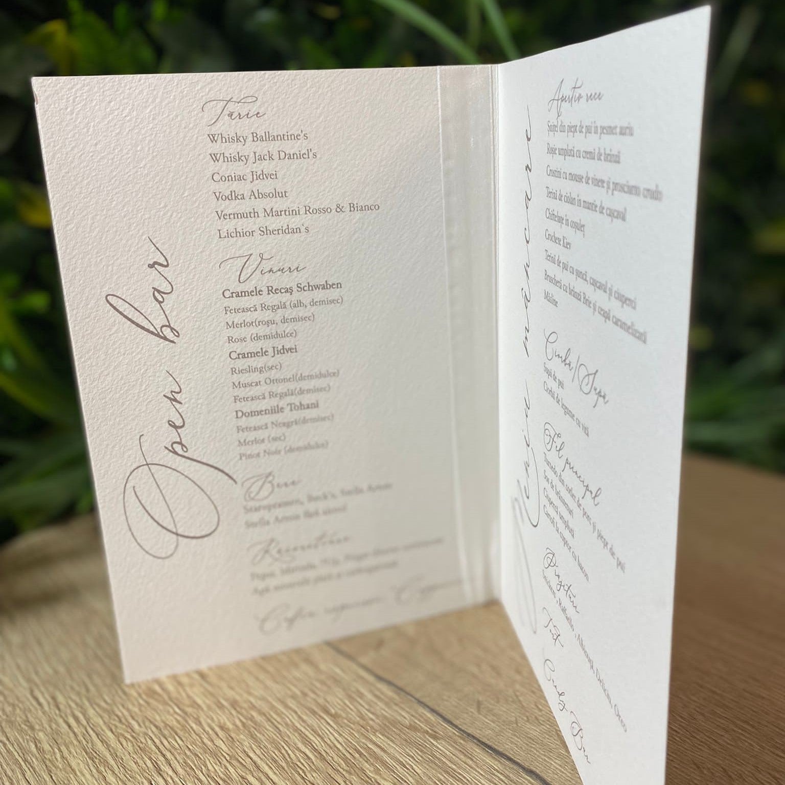 Book-type baptism menu