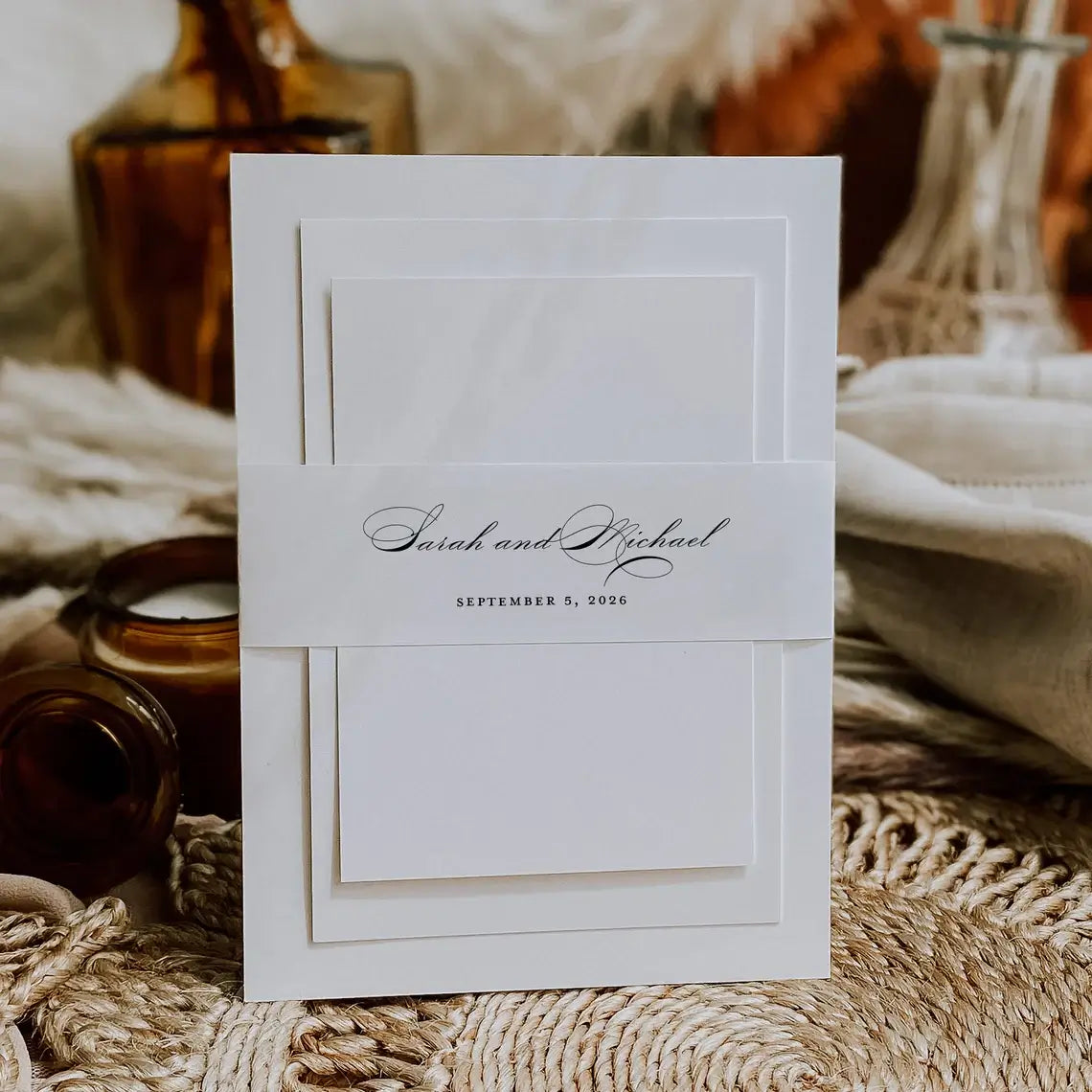 Bandă hârtie premium personalizabilă pentru invitații și papetărie eveniment Diandra Events