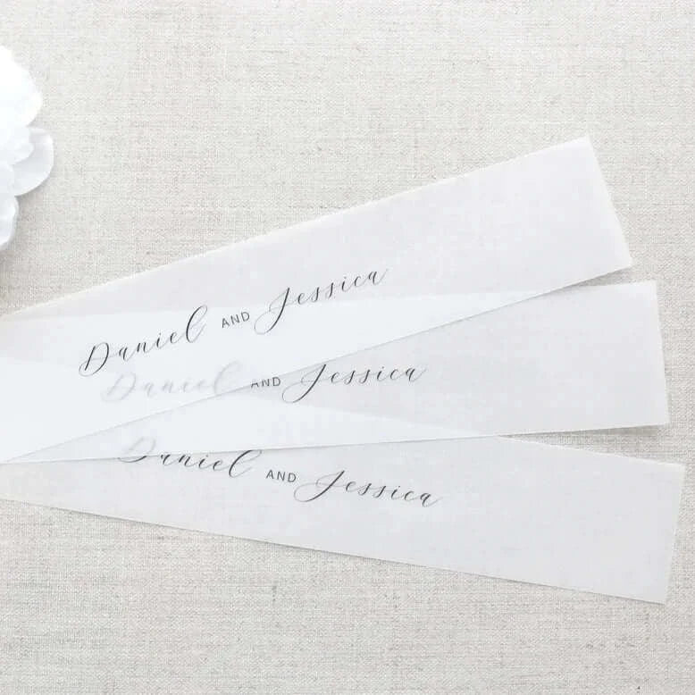 Bandă decorativă din hârtie personalizabilă pentru invitații nuntă Diandra Events
