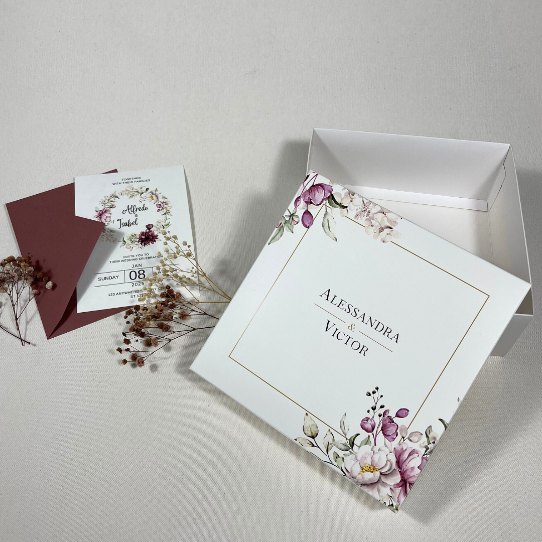 Ambalaj floral elegant pentru daruri de nuntă, semnat Diandra Events