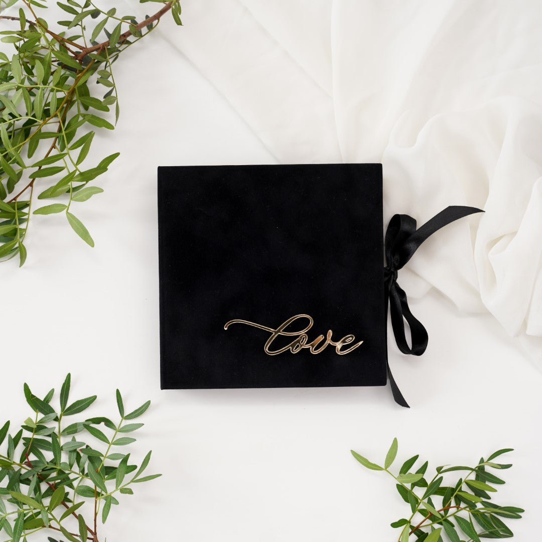 Acrylic Invitation Box with Floral Decorations