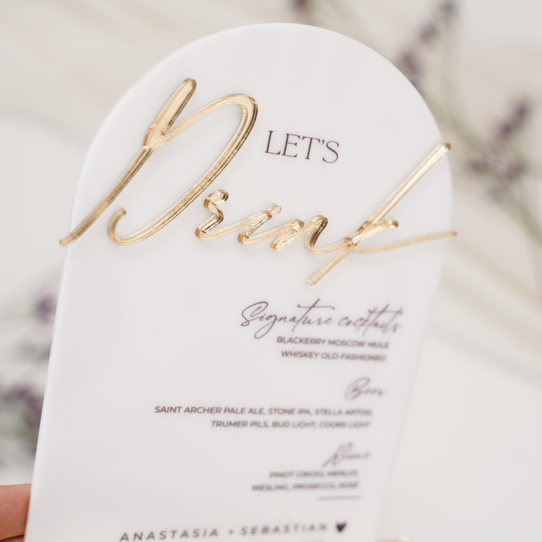 Meniu cocktailuri acrilic transparent pentru baruri și restaurante