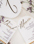 Meniu de nuntă acrilic negru elegant, produs premium Diandra Events