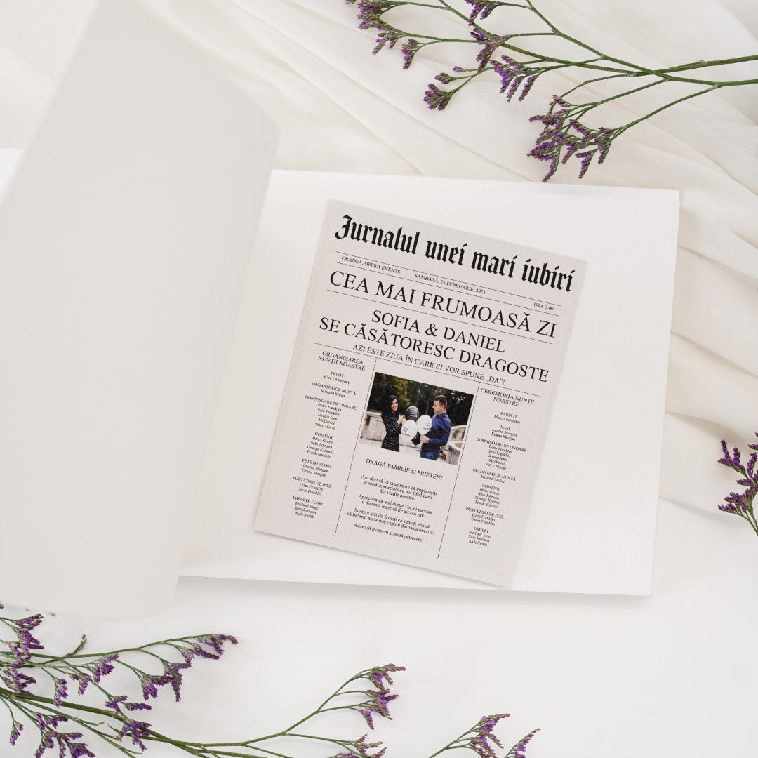 Wedding invitation Newspaper