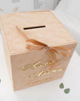 Cutie dar nuntă personalizată din catifea, cutie decorativă elegantă pentru colectarea darurilor invitaților