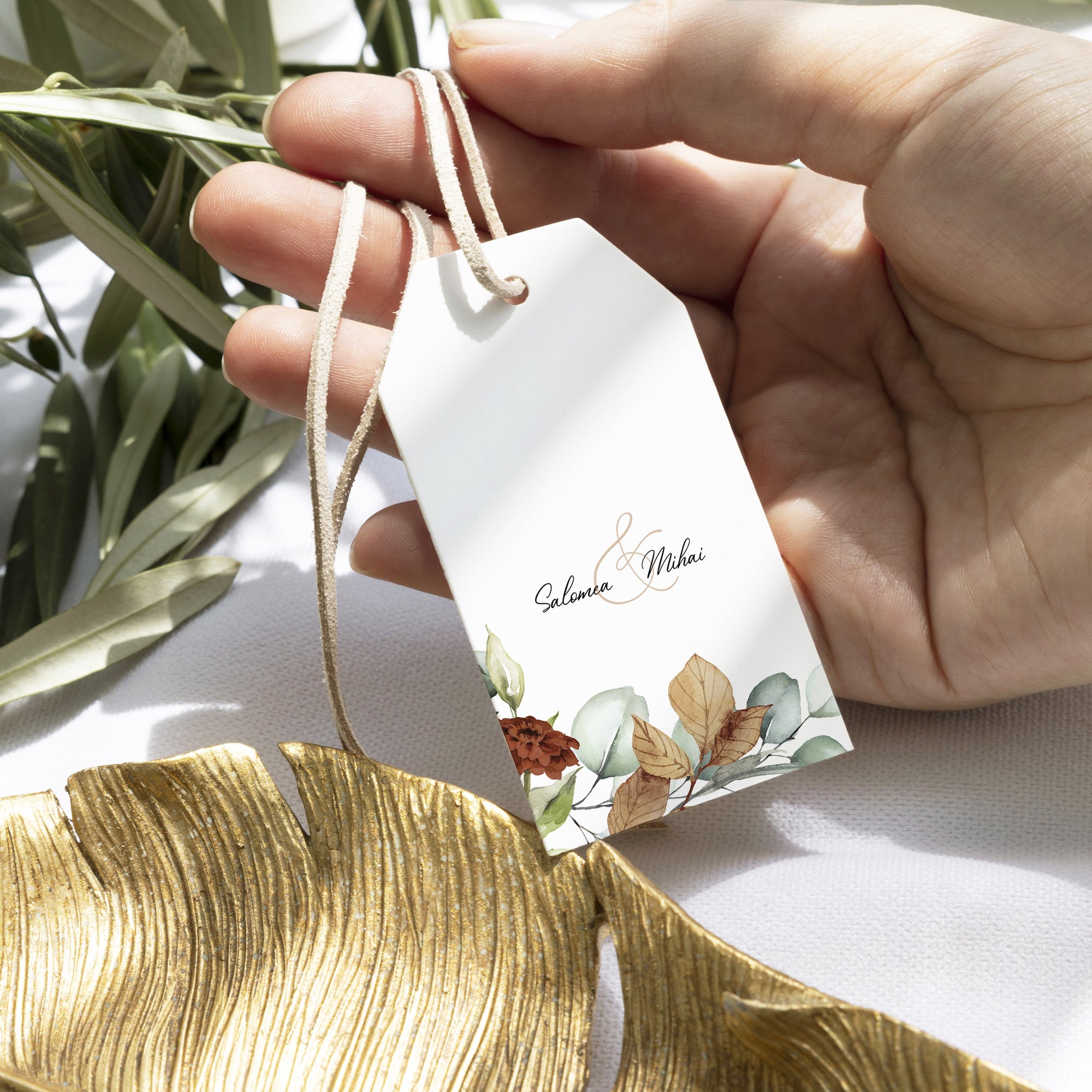 Etichete dreptunghiulare personalizate cu tematică rustică pentru nuntă –