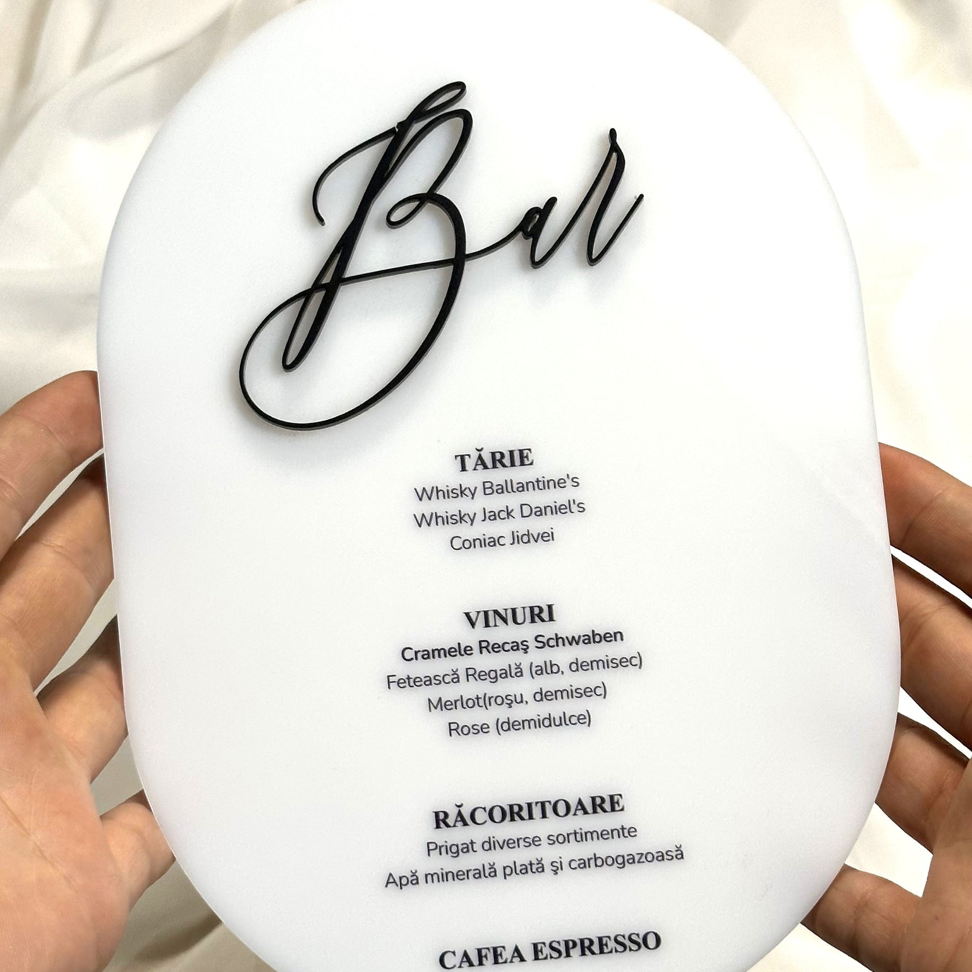 Meniu drink bar hotel personalizat, design premium