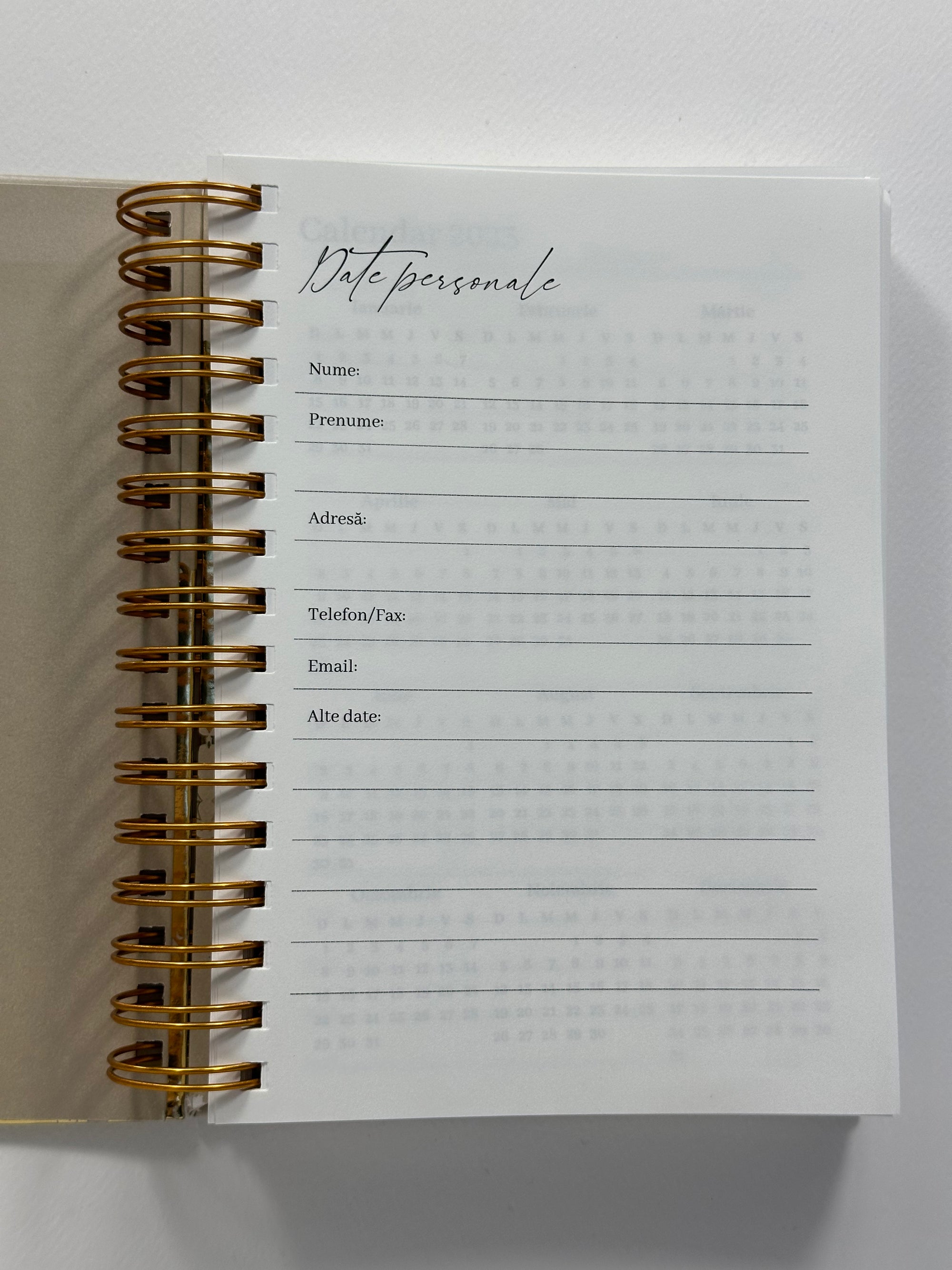 Agendă personalizată cu logo embosat și finisaj folio elegant – Diandra Events