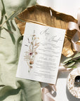 Invitație de nuntă florală Anne, decorată cu flori sălbatice delicate. Design romantic premium, parte din papetăria de lux Diandra Events.