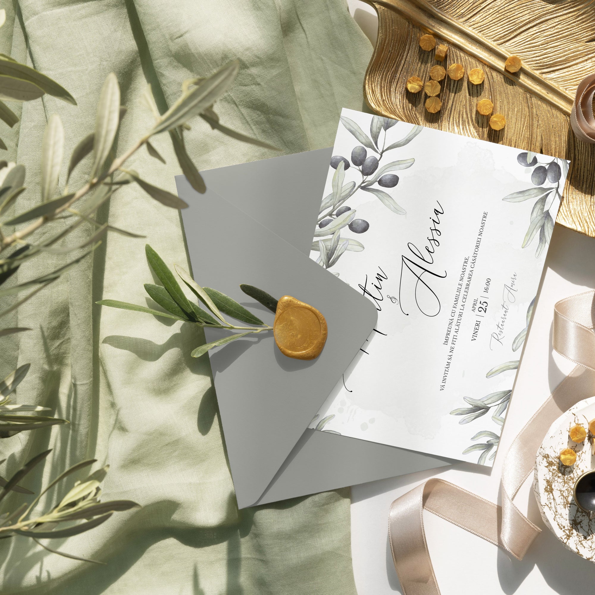 Invitatie nunta Olive Branch