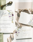 Set card de detalii și confirmare pentru nuntă, design floral romantic pe hârtie premium – Diandra Events