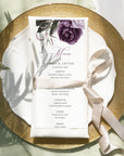 Meniu carton premium individual, ideal pentru nuntă clasică – Diandra Events.
