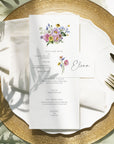 Meniu nuntă individual carton premium, stil clasic floral.