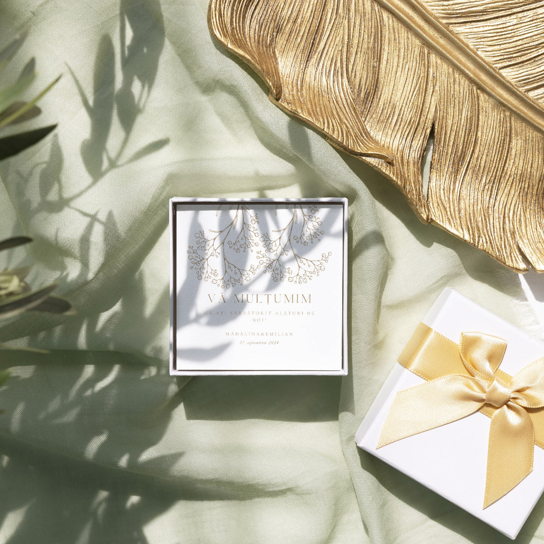 Etichete dreptunghiulare personalizate din carton premium pentru cadouri elegante – Diandra Events