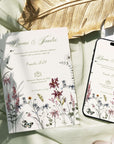Design modern invitație nuntă florală personalizată pe carton premium – Diandra Events