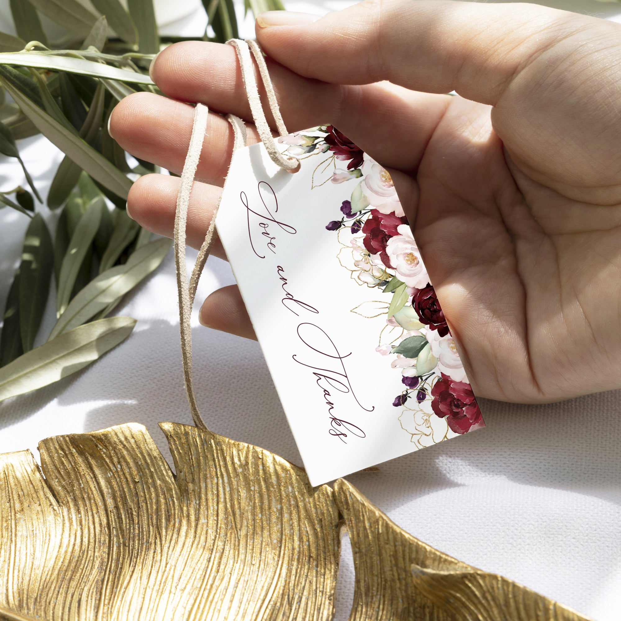 Etichetă dreptunghiulară elegantă din carton premium cu text la alegere – Diandra Events