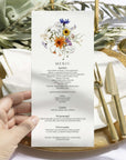 Meniu de nuntă rustic floral pe hârtie premium handmade – Diandra Events
